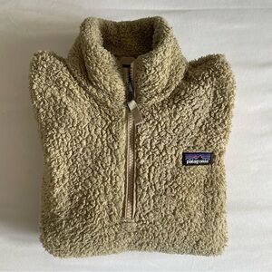Patagonia "Los Gatos" Neutral Tan Brown Fuzzy 1/4 Zip Pullover Jacket Sweatshirt